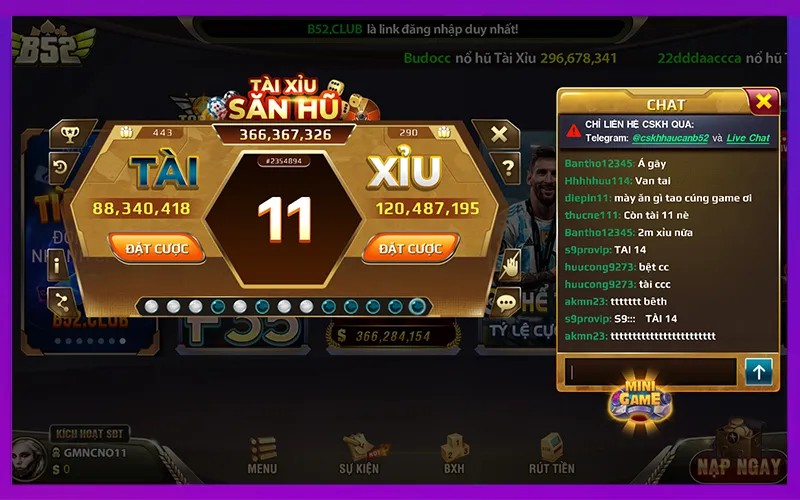 Trò chơi tài xỉu B52, game bài đổi thưởng