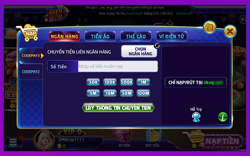 Hướng dẫn cách nạp rút tiền tại RIKVIP nhanh chóng
