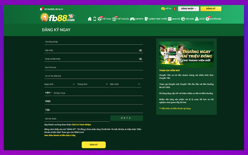 Đăng ký nhanh chóng chỉ với vài bước đơn giản