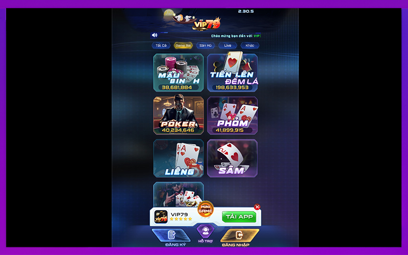 Game bài 3D hiển thị bàn Poker, Mậu Binh, Liêng sắc nét