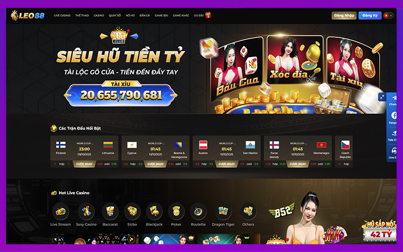 Giao diện nền tảng được cấp phép Curacao, tối ưu hiển thị và bảo mật