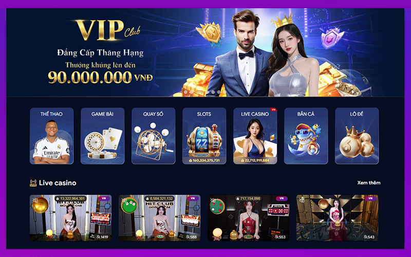 Giao diện tổng quan nhà cái thân thiện và dễ sử dụng