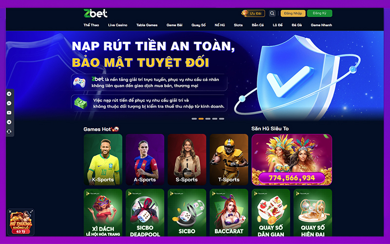 Giao diện trang chủ và chứng nhận PAGCOR hợp pháp