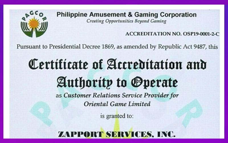 Giấy phép PAGCOR khẳng định tính hợp pháp tại châu Á