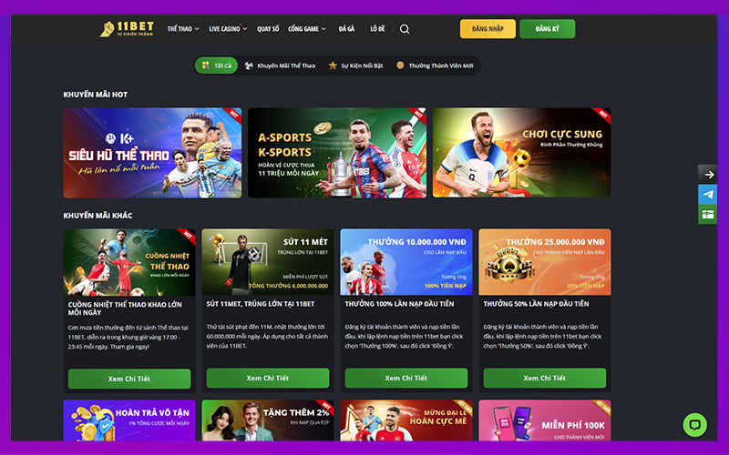 Ưu đãi 11Bet thưởng nạp 100%, hoàn tiền 1%, khuyến mãi P2P